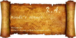 Kosár Albert névjegykártya