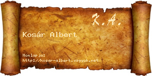 Kosár Albert névjegykártya